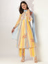 Multicolored Georgette Floral Embroidered A-line Kurta Set
